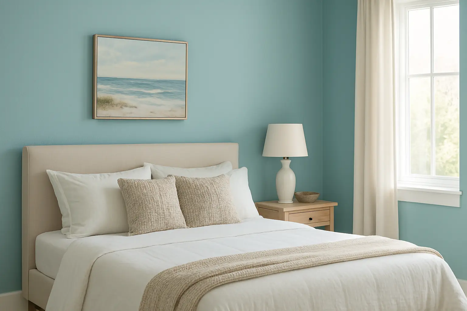 Coastal Bedroom with Soft Ocean Blues