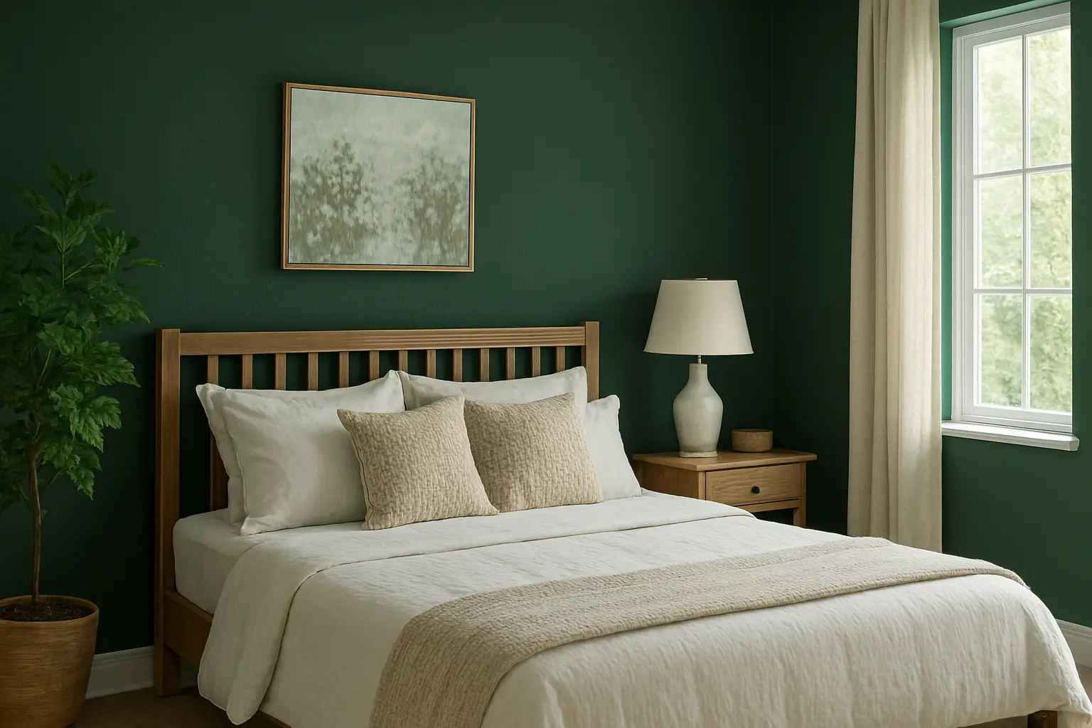Deep Ocean Greens for a Rich, Serene Bedroom