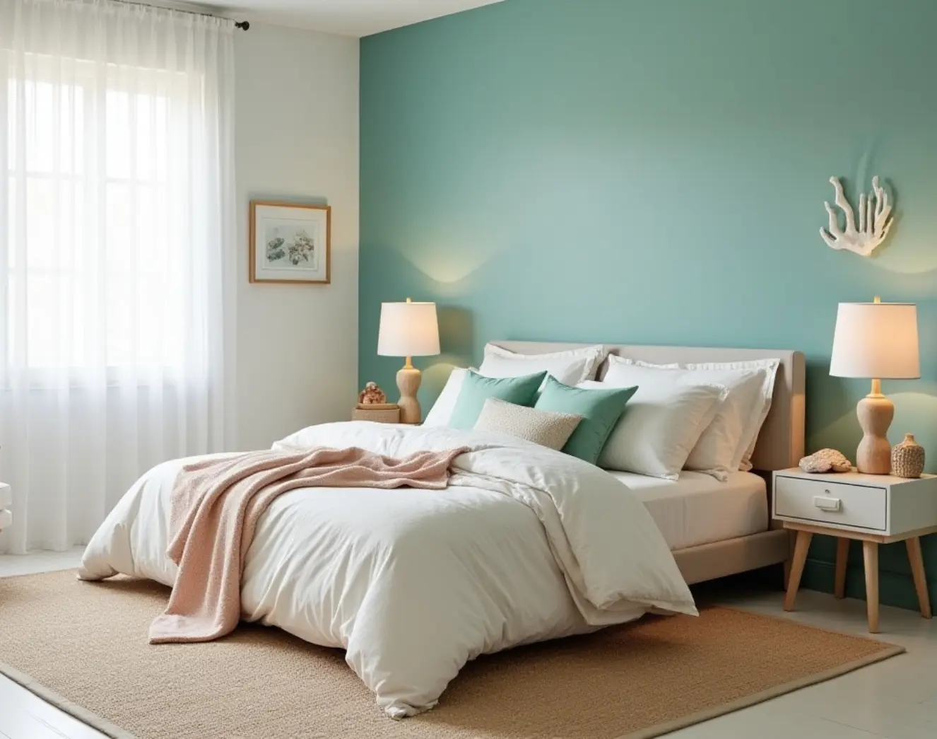 Serene Ocean Shades for a Tranquil Coastal Bedroom