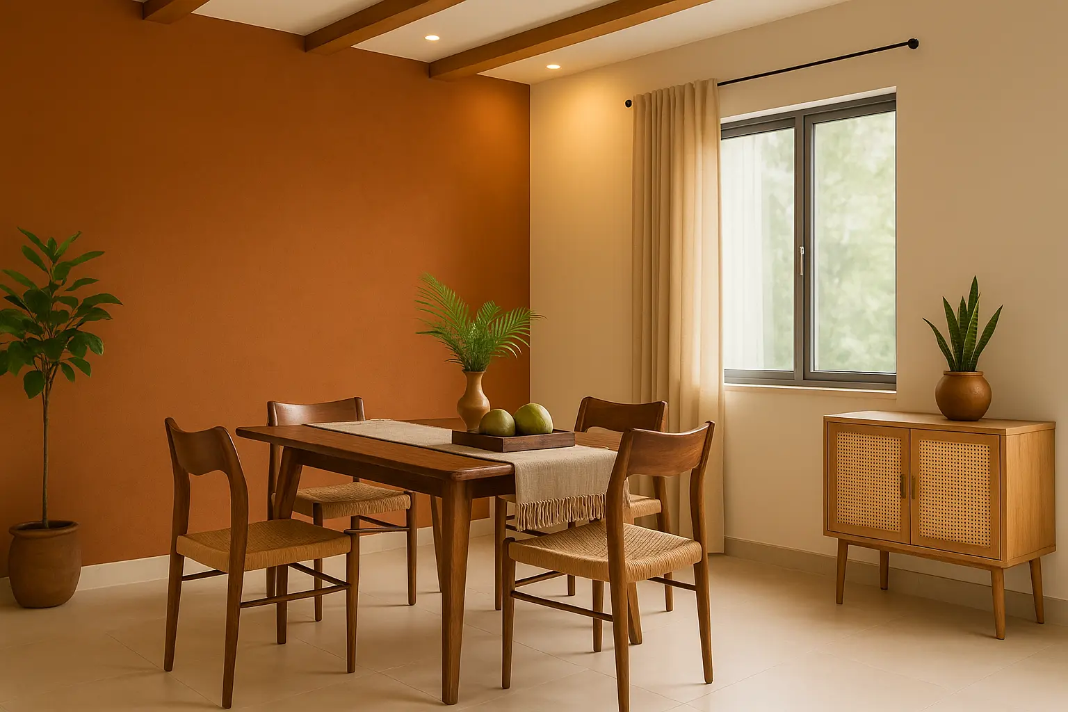 Ivory + Deep Indigo Dining Area