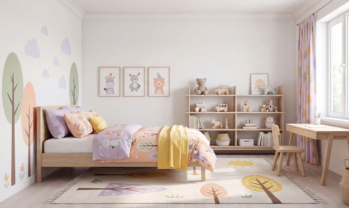 Cartoon-Themed Kids Bedroom Colours for Boys and Girls
