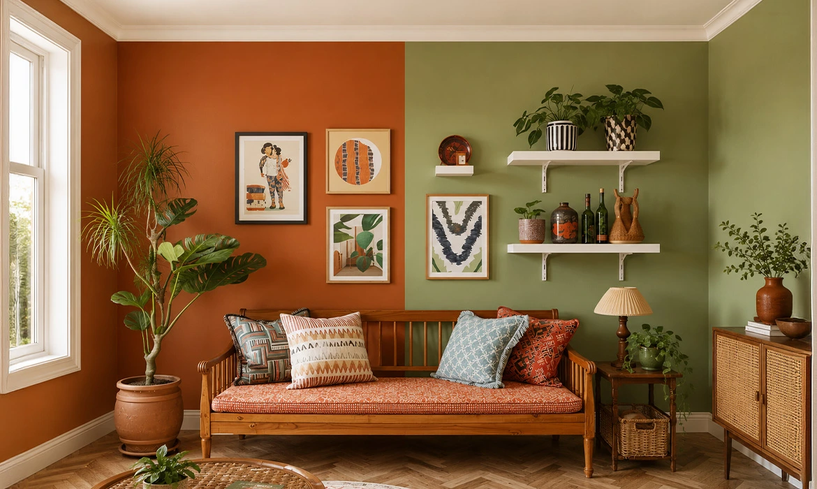 Tricolour Wall Accents and Colour Ideas